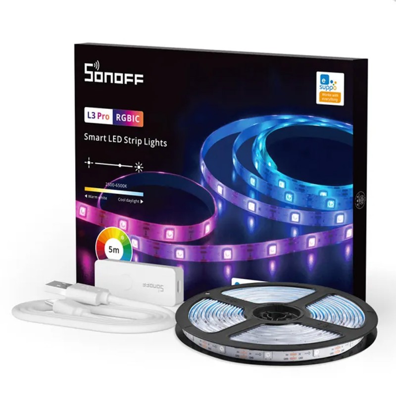 SONOFF WIFI BT SMART LED RGBIC 5M RGB IP54 L3 5M P 24105