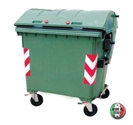 LARGE GREEN GARBAGE BIN (DUSTBINS) 1100L ROUND LID  ITALY ΜΕΓΑΛΟΣ ΠΡΑΣΙΝΟΣ ΚΑΔΟΣ ΑΠΟΡΡΙΜΜΑΤΩΝ 1100L ΜΕ ΣΤΡΟΓΓΥΛΟ ΚΑΠΑΚΙ