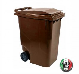 BROWN RECYCLING GARBAGE BIN (DUSTBIN) FOR PAPER 360L ITALY ITALY ΚΑΦΕ ΚΑΔΟΣ ΑΝΑΚΥΚΛΩΣΗΣ ΧΑΡΤΙΟΥ 360L ΙΤΑΛΙΑΣ