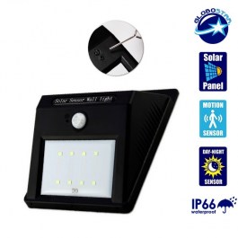 LED SOLAR WALL 2W LIGHT COLD WHITE BLACK BODY 07002 ΗΛΙΑΚΟ ΦΩΤΙΣΤΙΚΟ LED ΜΕ ΑΙΣΘΗΤΗΡΑ ΨΥΧΡΟ ΛΕΥΚΟ 07002