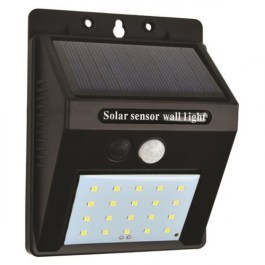 EUROLAMP LED SOLAR WALL 80LM LIGHT COLD WHITE BLACK BODY 6500K 145-20810  EUROLAMP ΗΛΙΑΚΟ ΦΩΤΙΣΤΙΚΟ LED 80LM ΜΕ ΑΙΣΘΗΤΗΡΑ ΨΥΧΡΟ ΛΕΥΚΟ 6500K 145-20810 