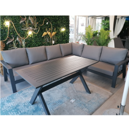 VALIA OUTDOOR CORNER SOFA WITH COFFEE TABLE GRAY ALUMINIUM GRAY CUSHIONS 21845 VALIA ΓΩΝΙΑΚΟΣ ΚΑΝΑΠΕΣ ΕΞΩΤΕΡΙΚΟΥ ΧΩΡΟΥ ΜΕ ΤΡΑΠΕΖΙ ΣΑΛΟΝΙΟΥ ΣΕ ΓΚΡΙ ΑΛΟΥΜΙΝΙΟ ΚΑΙ ΓΚΡΙ ΜΑΞΙΛΑΡΙΑ 21845