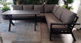 VALIA OUTDOOR CORNER SOFA WITH COFFEE TABLE GRAY ALUMINIUM GRAY CUSHIONS 21845 VALIA ΓΩΝΙΑΚΟΣ ΚΑΝΑΠΕΣ ΕΞΩΤΕΡΙΚΟΥ ΧΩΡΟΥ ΜΕ ΤΡΑΠΕΖΙ ΣΑΛΟΝΙΟΥ ΣΕ ΓΚΡΙ ΑΛΟΥΜΙΝΙΟ ΚΑΙ ΓΚΡΙ ΜΑΞΙΛΑΡΙΑ 21845
