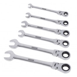 KREATOR FLX OPEN/RATCHET SPANNERS 6PCS KRT500014 KREATOR ΣΕΤ ΓΕΡΜΑΝΟΠΟΛΥΓΩΝΑ ΚΛΕΙΔΙΑ ΜΕ ΚΑΣΤΑΝΙΑ 6PCS KRT500014