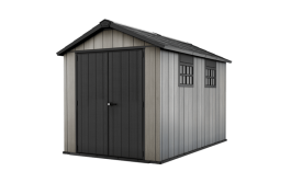 KETER OAKLAND SHED 7.5X11FT RESIN METAL GREY KETER OAKLAND ΑΠΟΘΗΚΗ ΚΗΠΟΥ 350 x 242 x 230 CM ΡΗΤΙΝΗ ΚΑΙ ΜΕΤΑΛΛΟ ΣΕ ΧΡΩΜΑ ΓΚΡΙ 350043