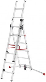 HAILO S100 PROFILOT TRIPLE  ALUMINIUM COMBI LADDER 2X6 + 1X5 STEPS FOR UNEVEN GROUND 9306-507 HAILO S100 PROFILOT COMBI ΠΟΛΥΣΚΑΛΑ ΑΛΟΥΜΙΝΙΟΥ ΤΡΙΠΛΗ 2X6 + 1X5 ΣΚΑΛΟΠΑΤΙΑ ΓΙΑ ΑΝΩΜΑΛΟ ΕΔΑΦΟΣ 9306-507