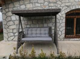 ARES SWING WITH GRAY WICKER AND GRAY CUSHION 20782 ARES ΚΟΥΝΙΑ ΜΕ ΓΚΡΙ ΨΑΘΑ ΚΑΙ ΓΚΡΙ ΜΑΞΙΛΑΡΙ 20782
