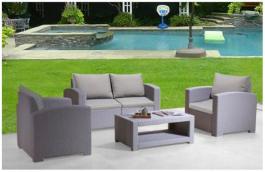 EVA OUTDOOR SOFA SET GRAY RATTAN 19057 EVA ΓΚΡΙ RATTAN ΣΑΛΟΝΙ ΚΗΠΟ
