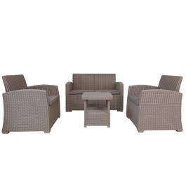 KIARA OUTDOOR SOFA SET 2 SEATER 2 ARMCHAIRS COFFEE TABLE GRAY RATTAN GRAY TEXTILENE 21326 KIARA ΣΕΤ ΣΑΛΟΝΙ ΚΗΠΟΥ 2ΘΕΣΙΟΣ 2 ΠΟΛΥΘΡΟΝΕΣ 1 ΤΡΑΠΕΖΑΚΙ ΣΑΛΟΝΙΟΥ ΓΚΡΙ ΡΑΤΑΝ ΓΚΡΙ ΥΦΑΣΜΑ