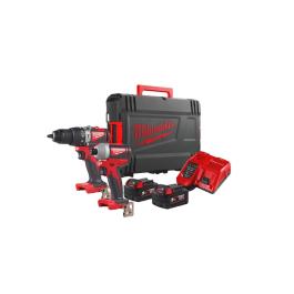 MILWAUKEE M18™ CORDLESS PERCUSSION DRILL 18V AND IMPACT DRIVER 18V WITH TWO BATTERIES 18V 5.0AH M18BLPP2A2-502X MILWAUKEE M18™ ΚΡΟΥΣΤΙΚΟ ΔΡΑΠΑΝΟ ΜΠΑΤΑΡΙΑΣ 18V ΚΑΙ ΠΑΛΜΙΚΟ ΚΑΤΣΑΒΙΔΙ ΜΠΑΤΑΡΙΑΣ 18V ΜΕ 2 ΜΠΑΤΑΡΙΕΣ 5.0AH M18BLPP2A2-502X