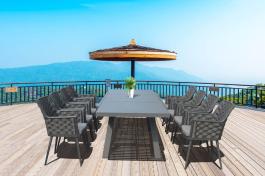 PEACH OUTDOOR RECTANGULAR EXTENDABLE GRAY ALUMINIUM TABLE 200+100cm x96x76cm 17794 PEACH ΟΡΘΟΓΩΝΙΟ ΓΚΡΙ ΤΡΑΠΕΖΙ ΚΗΠΟΥ ΜΕ ΠΡΟΕΚΤΑΣΗ 200+100cm x96x76cm 17794