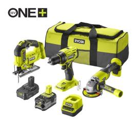 RYOBI BATTERY COMBO SET OF 3 18V POWER TOOLS ONE+ CORDLESS DRILL JIGSAW ANGLE GRINDER WITH 2 BATTERIES AND CHARGER RCK183A-242S RYOBI ΣΕΤ ΜΠΑΤΑΡΙΑΣ 3 ΕΡΓΑΛΕΙΩΝ 18V ONE+ ΔΡΑΠΑΝΟΚΑΤΣΑΒΙΔΟ ΣΕΓΑ ΓΩΝΙΚΟΣ ΤΡΟΧΟΣ ΜΕ 2 ΜΠΑΤΑΡΙΕΣ ΚΑΙ ΦΟΡΤΙΣΤΗ RCK183A-242S