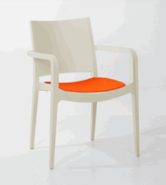 SPECTO XL PAD ARMCHAIR WHITE POPLYPROPYLENE WITH ORANGE CUSHION 06956 SPECTO XL PAD ΠΟΛΥΘΡΟΝΑ ΛΕΥΚΗ ΑΠΟ ΠΟΛΥΠΡΟΠΥΛΕΝIO ΜΕ ΠΟΡΤΟΚΑΛΙ ΜΑΞΙΛΑΡΙ 06956