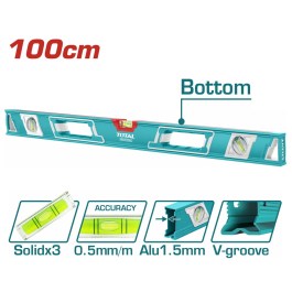 TOTAL SPIRIT LEVEL 100CM TMT210086 TOTAL ΕΠΑΓΓΕΛΜΑΤΙΚΟ ΑΛΦΑΔΙ ΑΛΟΥΜΙΝΙΟΥ 100CM TMT210086