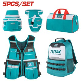 TOTAL TOOLS BAG SET 5 PCS TOS23047 TOTAL ΣΕΤ ΤΣΑΝΤΕΣ ΚΑΙ ΘΗΚΕΣ ΕΡΓΑΣΙΑΣ 5ΤΕΜ TOS23047