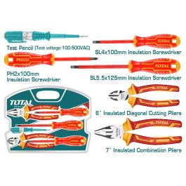 TOTAL 6PCS INSULATED HAND TOOLS SET 1000V THKIST3062 TOTAL ΣΕΤ ΕΡΓΑΛΕΙΑ ΧΕΙΡΟΣ 1000V 6ΤΕΜ THKIST3062