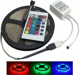 TRADESOR WATERPROOF LED STRIP RGB WITH REMOTE CONTROL 834628 TRADESOR ΑΔΙΑΒΡΟΧΗ ΤΑΙΝΙΑ LED RGB ΜΕ ΤΗΛΕΧΕΙΡΙΣΤΗΡΙΟ 5M 834628 