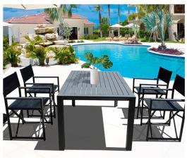 TRIANGLE OUTDOOR RECTANGULAR GRAY ALUMINIUM TABLE 150x90x75cm 16754 TRIANGLE ΟΡΘΟΓΩΝΙΟ ΓΚΡΙ ΤΡΑΠΕΖΙ ΚΗΠΟΥ 150x90x75cm 16754