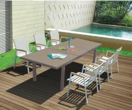 VERSARE OUTDOOR RECTANGULAR EXTENDABLE CHAMPAGNE ALUMINIUM TABLE 180+60cm x100x78cm 18619 VERSARE ΟΡΘΟΓΩΝΙΟ ΣΑΜΠΑΝΙΖΕ ΤΡΑΠΕΖΙ ΚΗΠΟΥ ΜΕ ΠΡΟΕΚΤΑΣΗ 180+60cm x100x78cm 18619