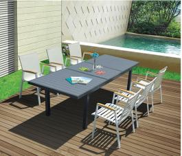 VERSARE OUTDOOR RECTANGULAR EXTENDABLE GRAY TABLE 180x100x78cm 18622 VERSARE ΟΡΘΟΓΩΝΙΟ ΓΚΡΙ ΤΡΑΠΕΖΙ ΚΗΠΟΥ ΜΕ ΠΡΟΕΚΤΑΣΗ 180+60cm x100x78cm 18622 