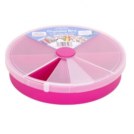WHATMORE PLASTIC ORGANISER 24CM ROUNDED 8 DIVISIONS FUCHSIA CLEAR WHATMORE PLASTIC ORGANISER 24CM ROUNDED 8 DIVISIONS FUCHSIA CLEAR