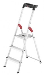 HAILO L60 STANDARDLINE - ALUMINIUM SAFETY HOUSEHOLD LADDERS WITH 3 TO 8 STEPS -8160-307-407-607-707-807