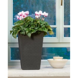 KETER RATTAN STYLE PLANTER PLASTIC "S" RESIN BROWN 612050  KETER ΓΛΑΣΤΡΑ ΠΛΑΣΤΙΚΗ ΣΕ ΣΤΥΛ ΡΑΤΑΝ ΑΠΟ ΡΗΤΙΝΗ ΣΕ ΧΡΩΜΑ ΚΑΦΕ 612050