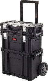 KETER CONNECT ROLLING SYSTEM PLASTIC BLACK  KETER ΤΡΟΧΗΛΑΤΟΣ ΠΛΑΣΤΙΚΟΣ ΕΡΓΑΛΕΙΟΦΟΡΟΣ 3 ΤΜΗΜΑΤΩΝ ΜΕ ΕΡΓΑΛΕΙΟΘΗΚΗ 