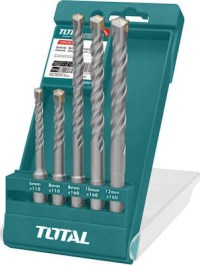 TOTAL 5PCS/SET SDS PLUS HAMMER DRILL BIT SET TAC190501  TOTAL ΣΕΤ ΤΡΥΠΑΝΙΑ SDS - PLUS 5ΤΕΜ TAC190501