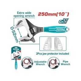 TOTAL 2 IN 1 ADJUSTABLE WRENCH 250MM THT10210G TOTAL 2 ΣΕ 1 ΡΥΘΜΙΖΟΜΕΝΟ ΓΑΛΛΙΚΟ ΚΛΕΙΔΙ 250MM THT10210G