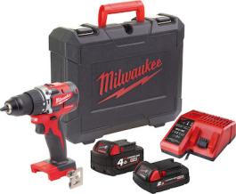 MILWAUKEE M18™ CORDLESS COMPACT BRUSHLESS PERCUSSION DRILL DRIVER 18V WITH TWO BATTERIES 4.0AH AND 2.0AH M18CBLPD-422C MILWAUKEE M18™ ΚΡΟΥΣΤΙΚΟ ΔΡΑΠΑΝΟΚΑΤΣΑΒΙΔΟ ΜΠΑΤΑΡΙΑΣ ΜΕ ΔΥΟ ΜΠΑΤΑΡΙΕΣ 4.0AH ΚΑΙ 2.0AH M18CBLPD-422C