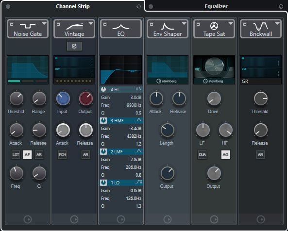 channel settings channel strip equalizer