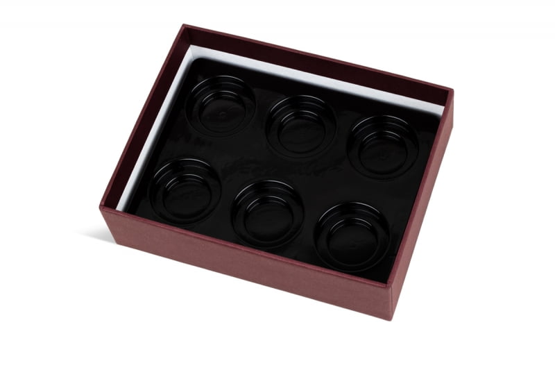 кашированные дизайнерской бумагой коробки для конфет на заказ