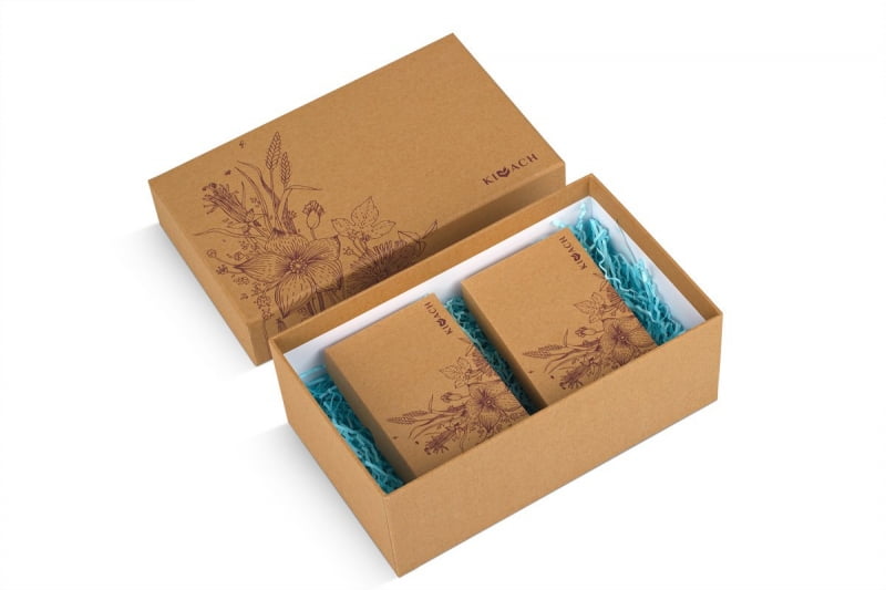 печать коробок крышка-дно из крафт картона