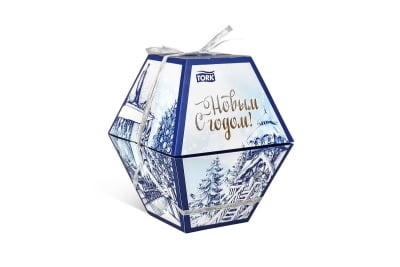 Новогодняя коробка в виде фонарика в Москве – производство на заказ