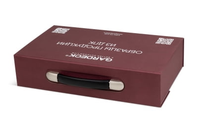 Коробка с магнитным клапаном и ручкой для образцов продукции в Москве – производство на заказ