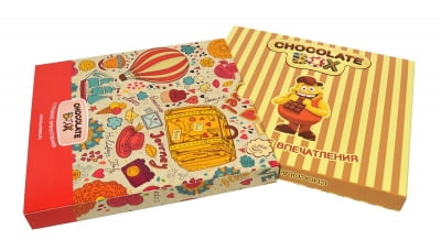 Коробка-книжка в слипкейсе для шоколада и пластиковой карты.  в Москве – производство на заказ