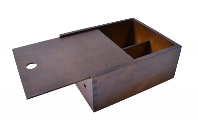 Деревянная коробка-пенал с двумя отделениями в Москве – производство на заказ