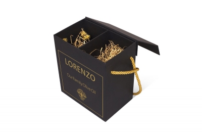 Подарочная коробка-сумка с веревочными ручками для оливкового масла в Москве – производство на заказ