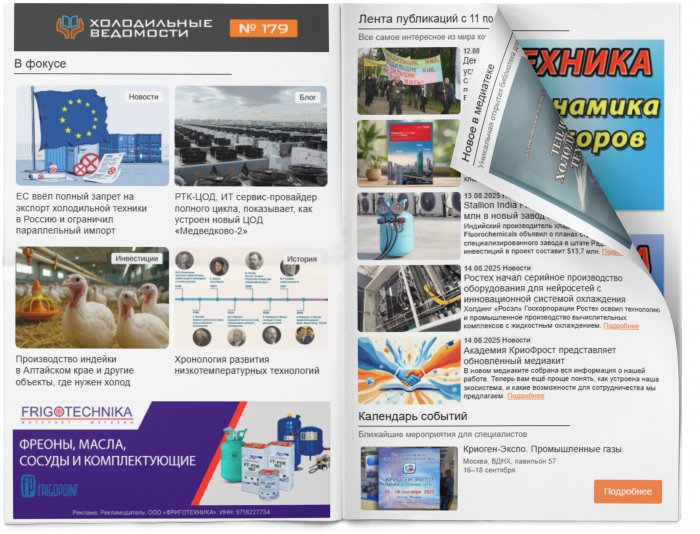 Холодильные Ведомости. Выпуск #179 от 15.08.2025
