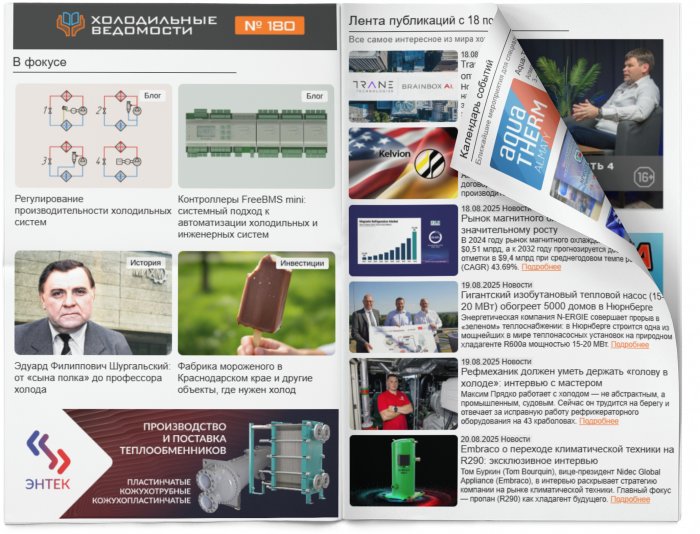 Холодильные Ведомости. Выпуск #180 от 22.08.2025