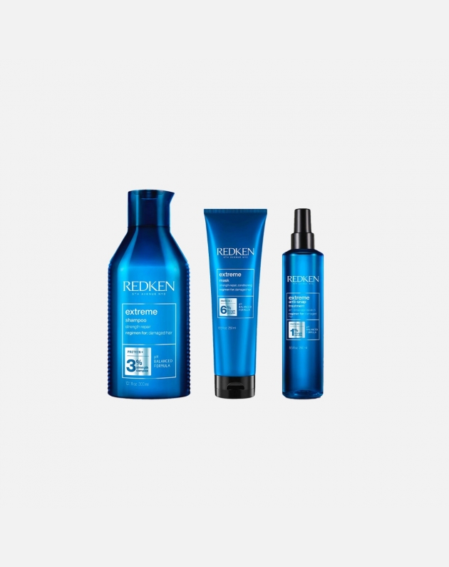 Kit Redken Extreme per capelli sfibrati e danneggiati - shampoo + maschera + trattamento anti doppie punte