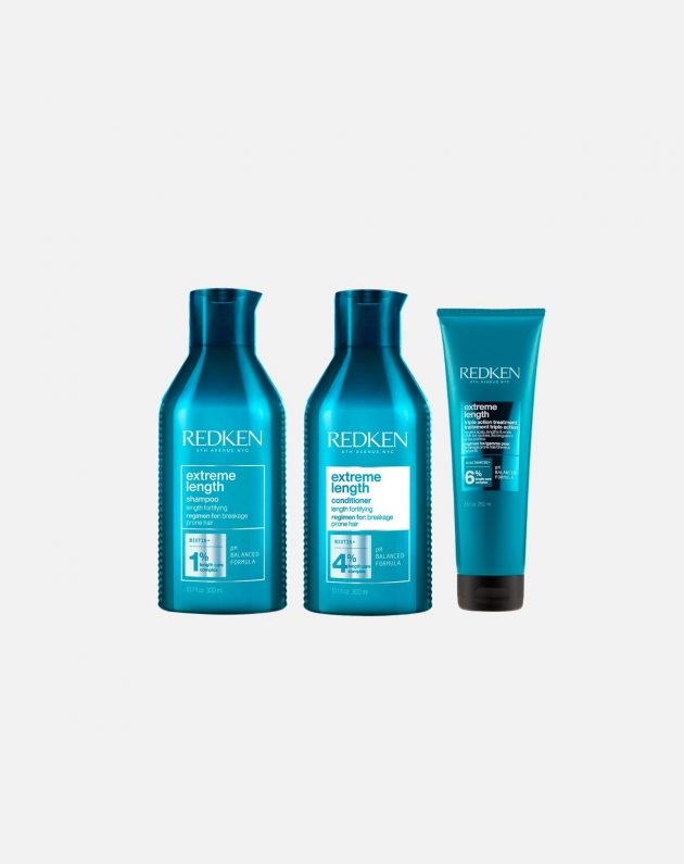 Kit Redken Extreme Length fortificante per capelli lunghi - shampoo + conditioner + maschera