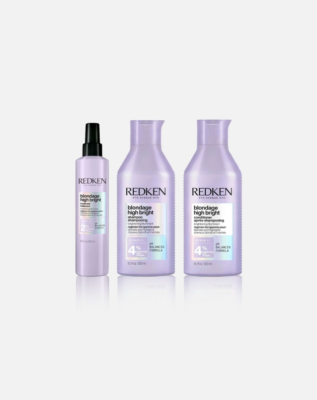 Kit Redken Blondage Hight Bright per capelli biondi pre-shampoo + shampoo +  balsamo