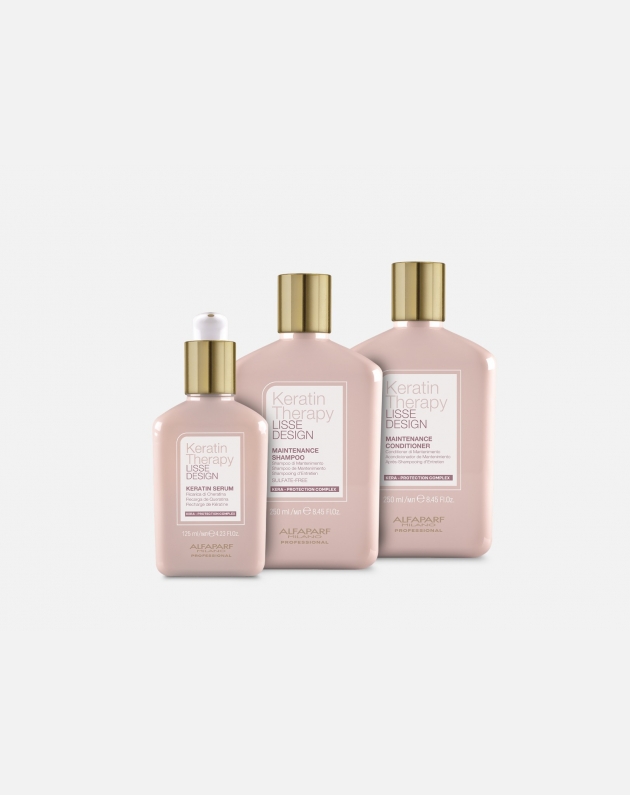 Kit Alfaparf Lisse Design Keratin Therapy Shampoo + Conditioner + Siero