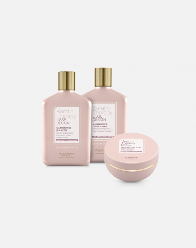 Kit Alfaparf Lisse Design Keratin Therapy Shampoo + Conditioner + Maschera
