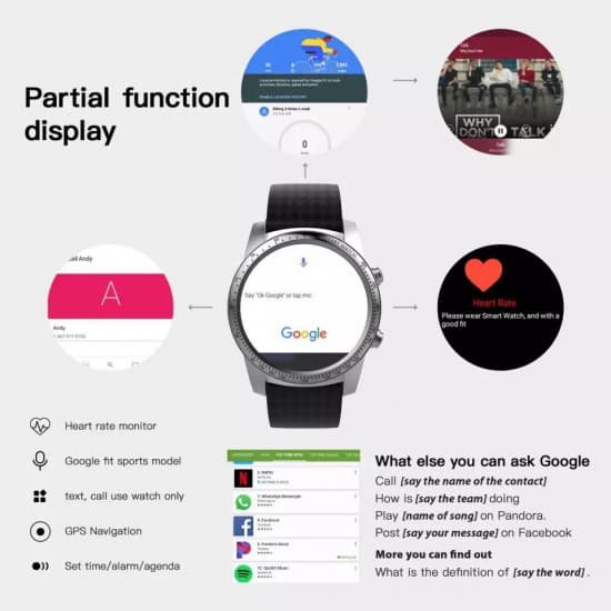 Inteligentné, športové Android hodinky, 4-jadrový procesor, športové funkcie, GPS, AMOLED displej