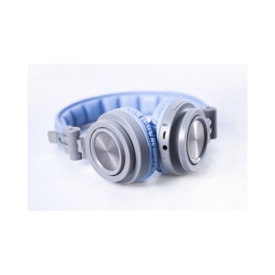 Štýlové sivomodré bezdrôtové Bluetooth slúchadlá s MP3 v príťažlivom a pohodlnom prevedení 