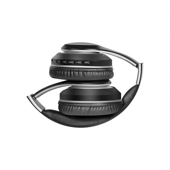 Štýlové, podsvietené, čierne slúchadlá s ovládaním, Bluetooth 5.0 a FM rádiom