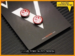 VW Kırmızı Anahtarlık Kumanda Logo Amblem Seti